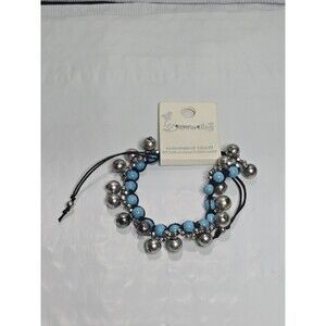 Dorothy Brand Turquoise Silver Toned Bead Bracelet Designed In USA